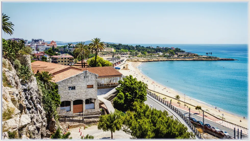 Utsikt over stranden i Tarragona 